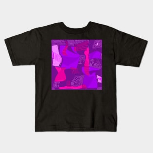 Mazipoodles Psychedelic Egyptian Collage Purple Fuchsia Kids T-Shirt